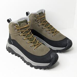 Uovo Monte Waterproof Insulated Winter Boots, Khaki, Men's 11.5 M